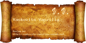 Vaskovits Vaszilia névjegykártya